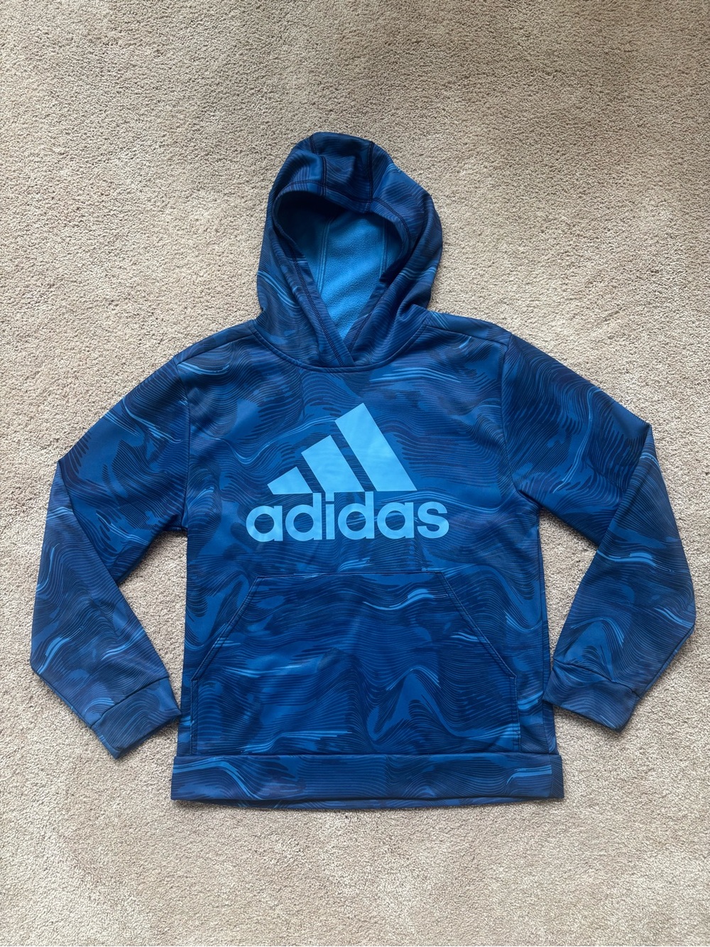 adidas Kids Navy & Light Blue Graphic Hoodie